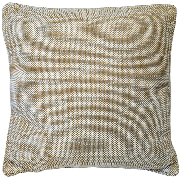 Monet Solution Dyed Eco-Friendly Outdoor Cushion 55cm Square Polyester Filled - Mustard Yellow / Ochre