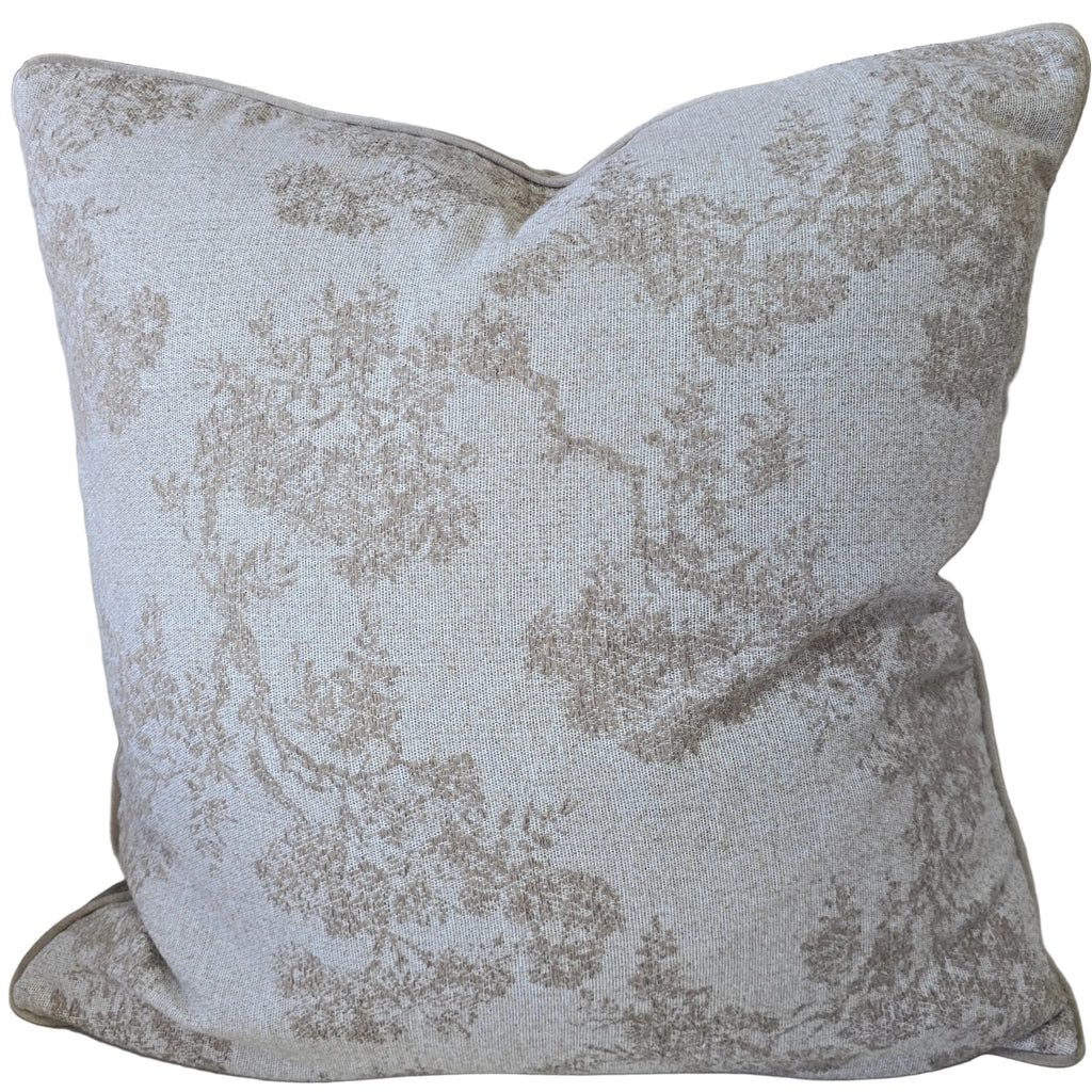 Muted Canopy Cushion 55cm Square - Taupe and Pale Brown