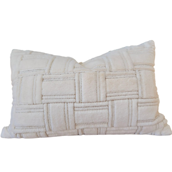 Ada Cushion 40x60cm Lumbar - Faux Fur Cream White
