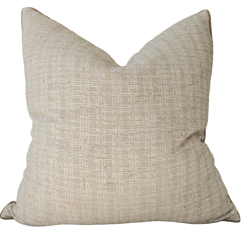 Ava Cushion 55cm Square - Light Tan and Cream
