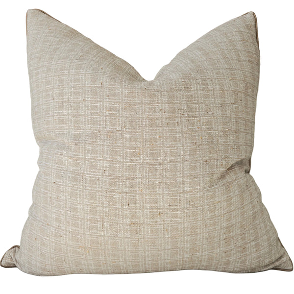 Ava Cushion 55cm Square - Light Tan and Cream