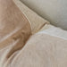 Fontainebleau Cotton Velvet & French Linen Two Sided Cushion 40x60cm Lumbar - Warm Vanilla