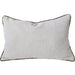 Hailey Linen Chenille Cushion 40x60cm Lumbar  - Natural with Moss Green Piping