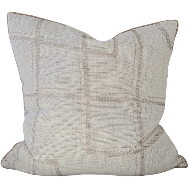 Tara Abstract Cushion 55cm Square - Soft Blush | Off White