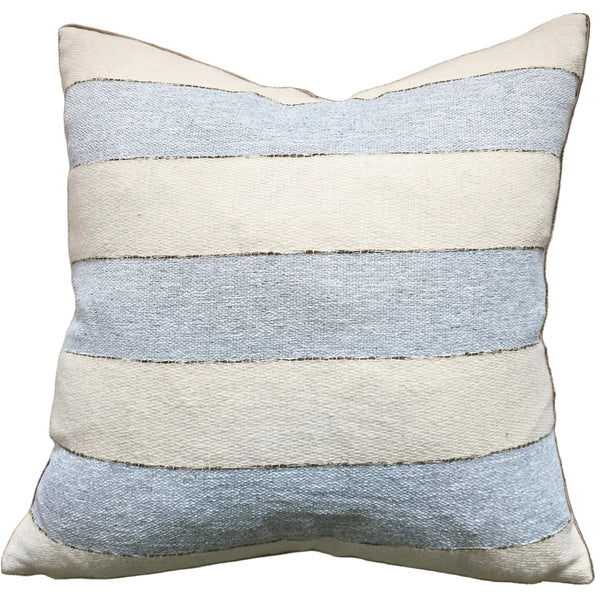 Estella Linen Blend Cushion 55cm Square - Natural Beige | Pastel Blue
