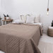 Darla Quilted Polyester Bed Cover Massive Blanket Coverlet 220cm x 240cm - Beaver Brown