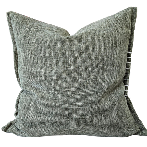 Calmey Hand-Stitched Artisan Cushion 55cm Square - Olive Green