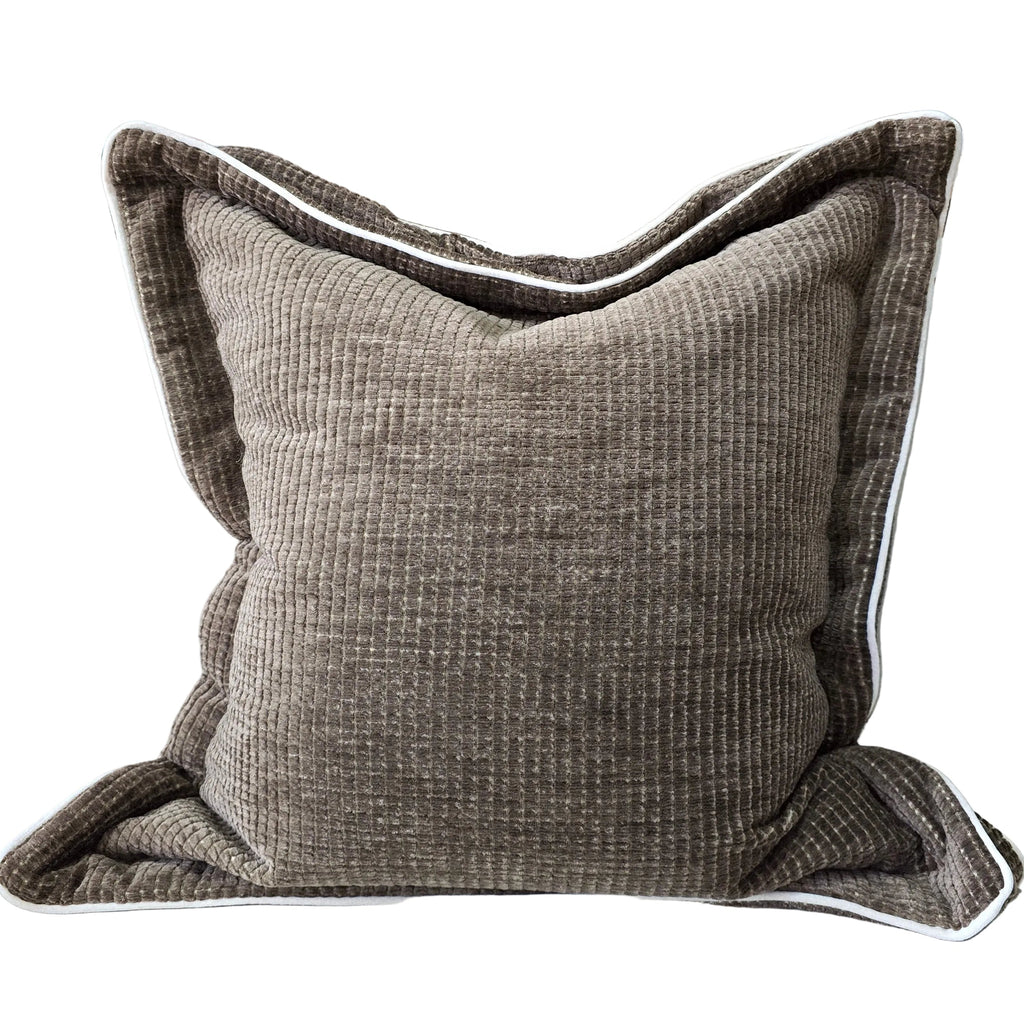 The Retro Slow Corduroy Cushion 55cm Square - Mellow Mocha