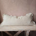 Riviera Heavy Weight Texture French Linen Fringed Edge Cushion 40x90cm Long Lumbar - Oatmeal