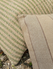 Monet Solution Dyed Eco-Friendly Outdoor Cushion 55cm Square Polyester Filled - Green | Oatmeal