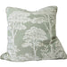 Decorative pillow with tree pattern on a couch