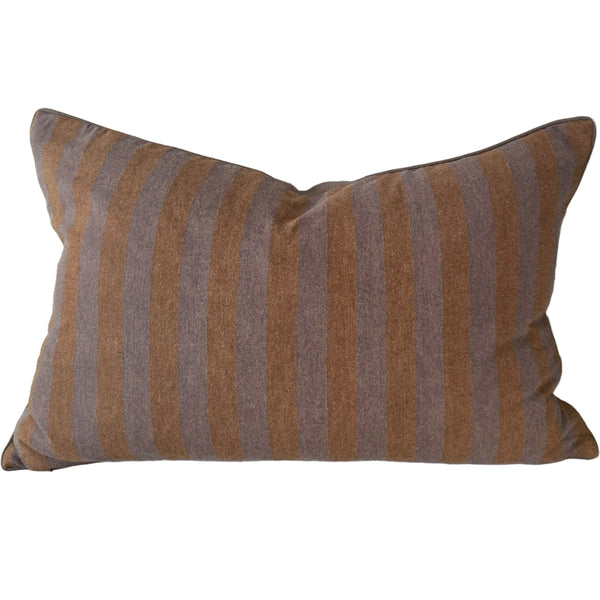 Arden Linen Blend Cushion 40x60cm Lumbar- Terracotta | Earthy Brown