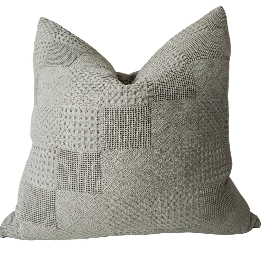 Piper Waffle 100% Cotton Cushion 55cm Square - Dark Khaki Green