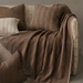 Arden Linen Blend Massive Throw Bedcover 140cm x 220cm - Terracotta | Earthy Brown