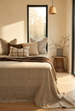 Libbie Linen Blend Massive & Grand Size Bedcover - Natural