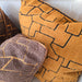 Serene Cushion 55cm Square - Bright Orange | Abstract Black