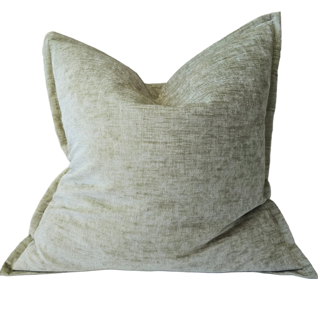 Palmer Velvet Cushion 55cm Square - Grass Light Green