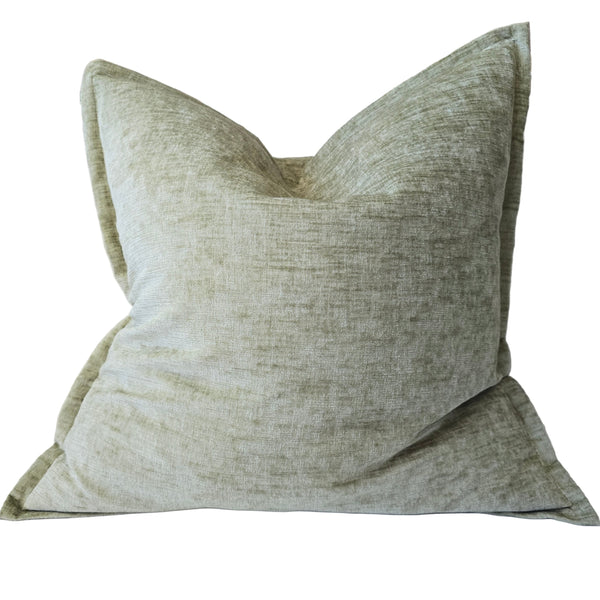 Palmer Velvet Cushion 55cm Square - Grass Light Green
