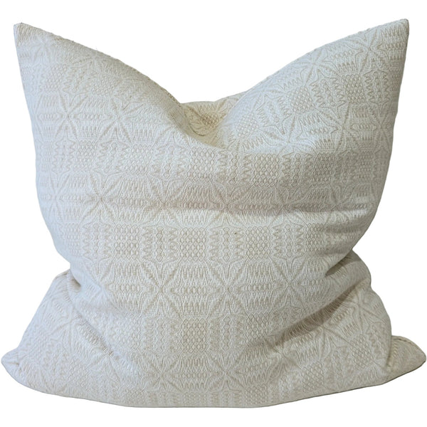Starlight Jacquard Linen Cotton Cushion 55cm Square - Off White | Natural