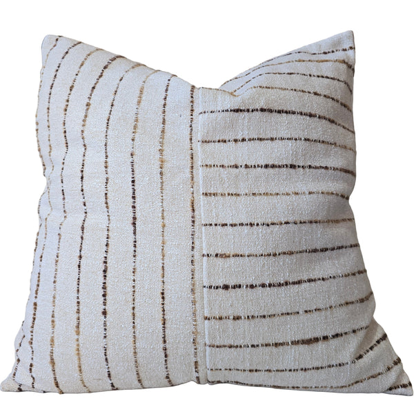 Charlotte Cushion 55cm Square - White | Brown | Toffee
