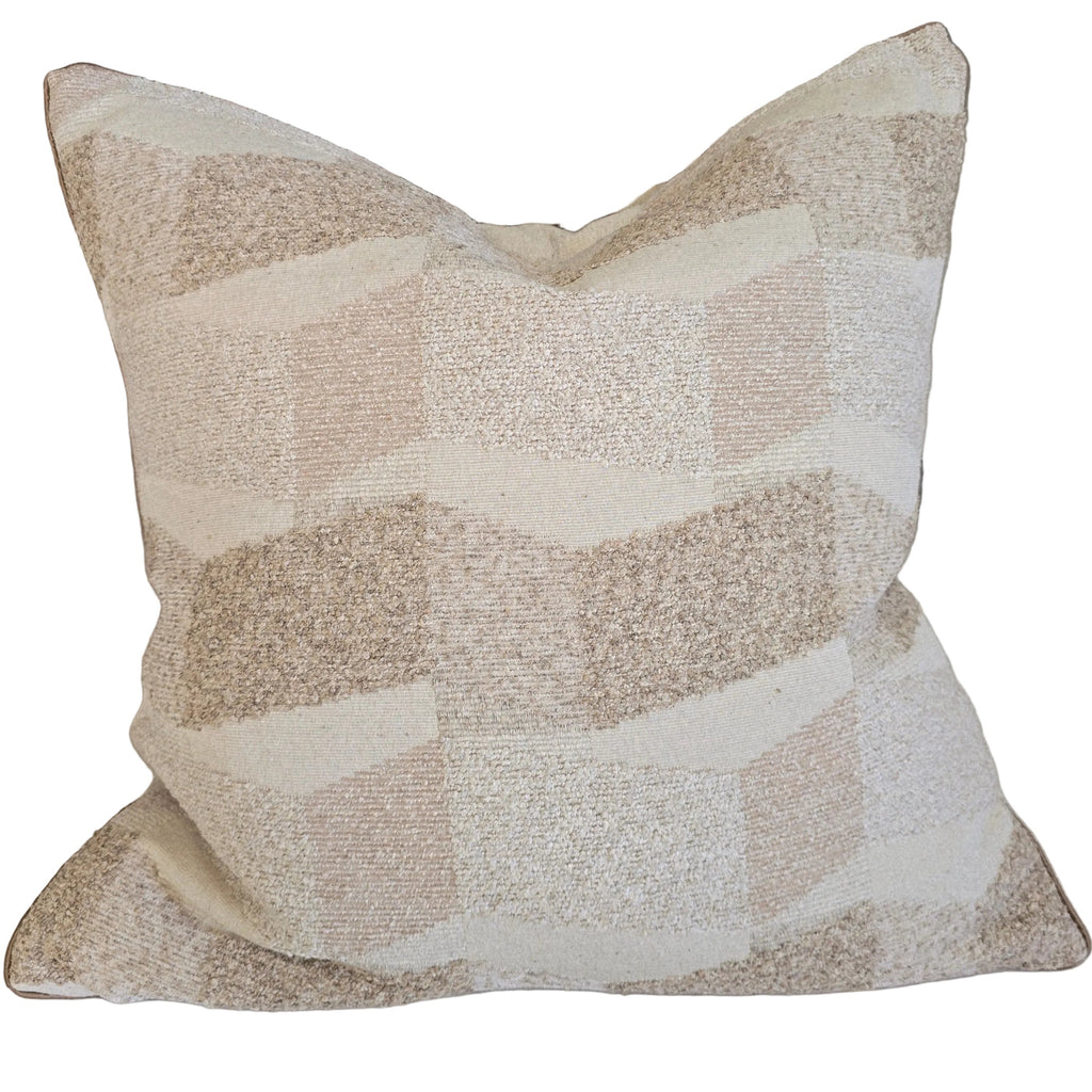 The Geo-Weave Colorblock Cushion 55cm Square - Oatmeal | Sand | Soft Blush