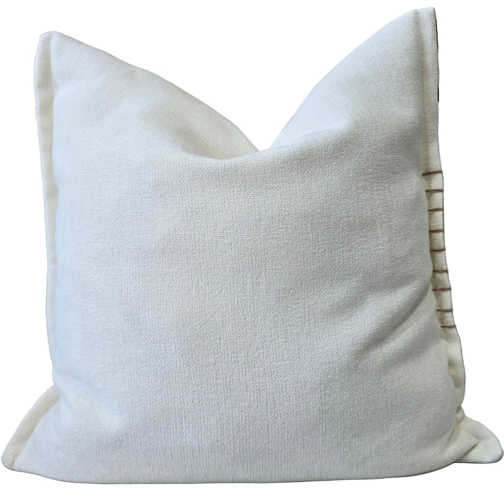 Calmey Hand-Stitched Artisan Cushion 55cm Square - Ivory White