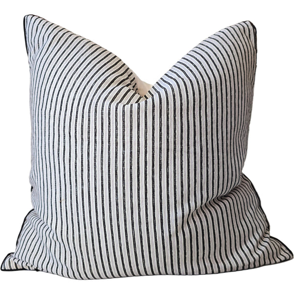 Remi Cushion 55cm Square - Charcoal Striped