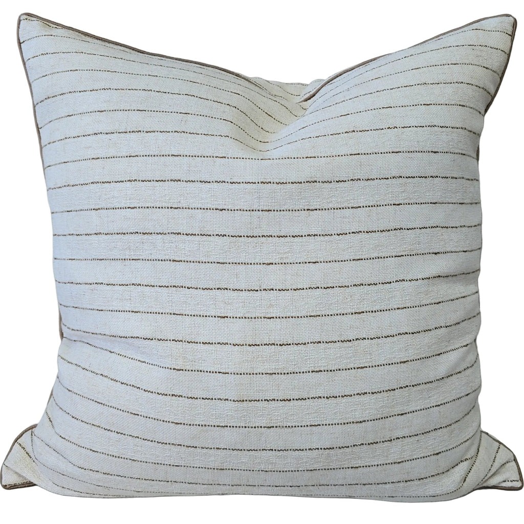 Callie Linen Blend Cushion 55cm Square - Camel Stripe