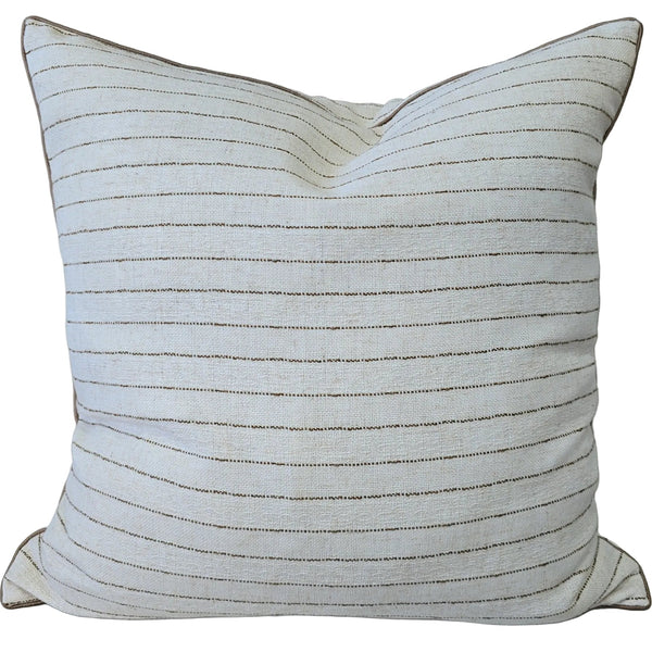 Callie Linen Blend Cushion 55cm Square - Camel Stripe