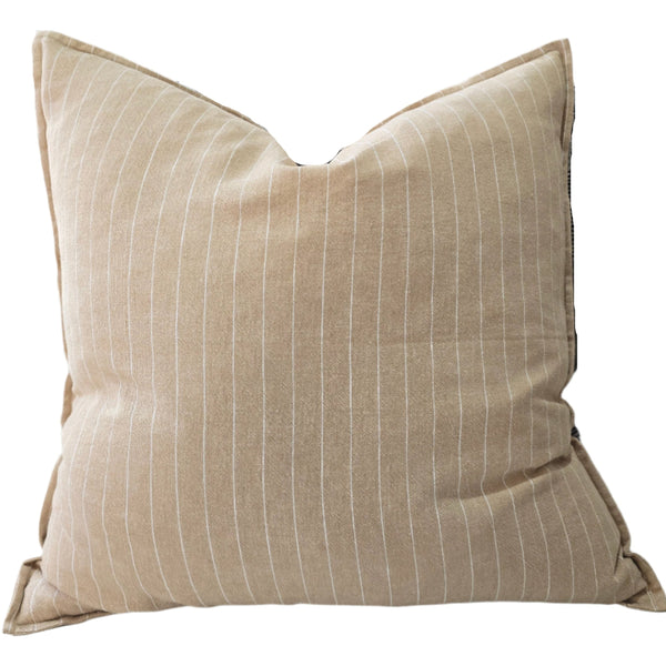 Everly Pure Linen Cushion 55cm Square - Peach Yellow