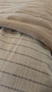 Lara Linen Cotton Massive Bed Cover 270cm x 270cm  - Oatmeal Stripe