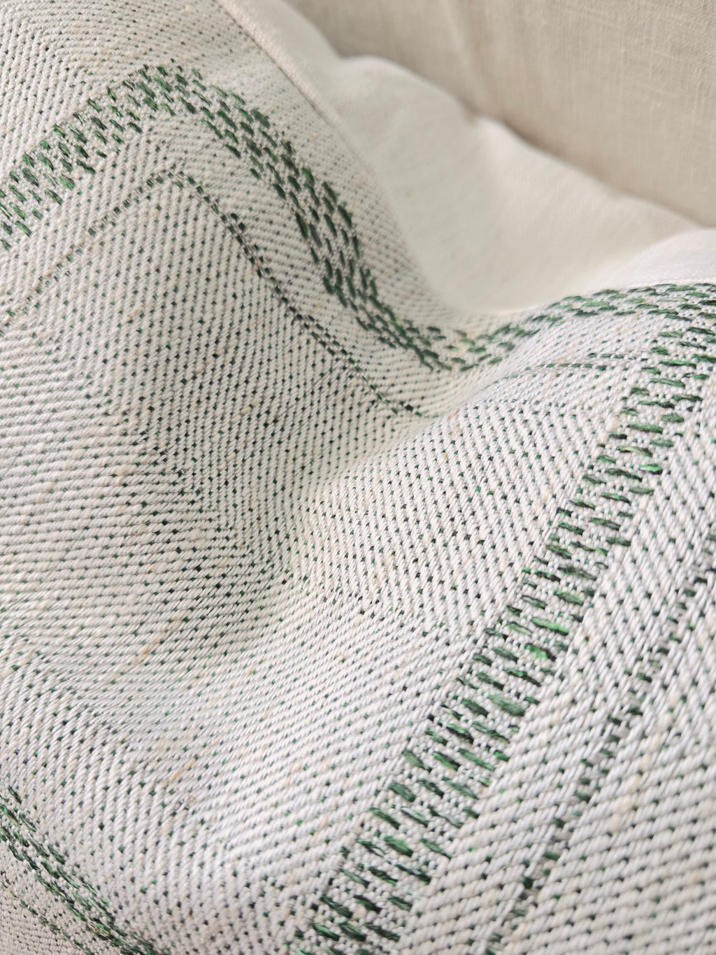 Tara Abstract Cushion 40x60cm Lumbar - Forest Green | Off White