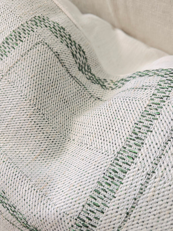 Tara Abstract Cushion 40x60cm Lumbar - Forest Green | Off White