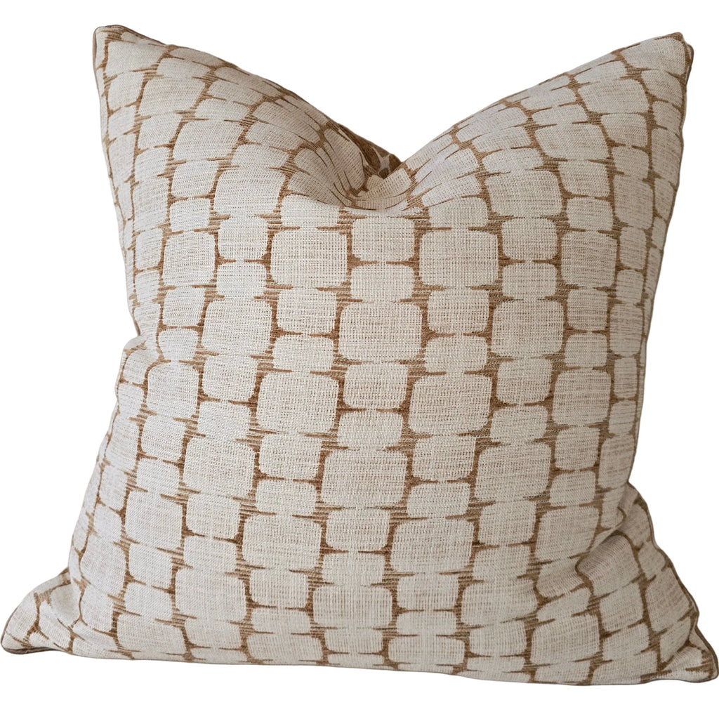 Daleyza Cushion 55cm Square - Warm Caramel | Off White Revisable