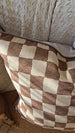 Classic Checkerboard Cushion 55cm Square - Chocolate Brown | Beige