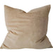 Fontainebleau Cotton Velvet & French Linen Two Sided Cushion 55cm Square - Warm Vanilla