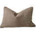 Hailey Linen Chenille Cushion 40x60cm Lumbar - Camel Brown with Natural Piping