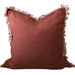 Rhea Linen Fringe Cushion 55cm Square  - Chilli Pepper