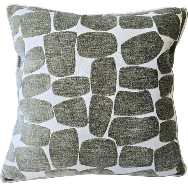Decorative pillow with a stone pattern on a couch