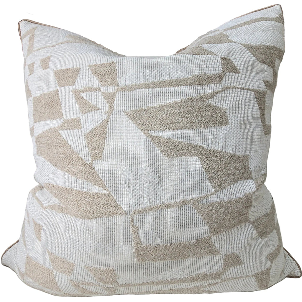 Petra Cushion 55cm Square - Abstract Geometric Natrual