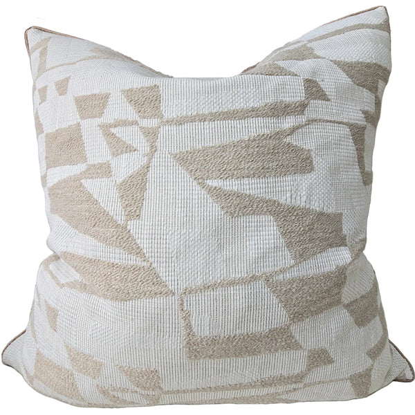 Petra Cushion 55cm Square - Abstract Geometric Natrual
