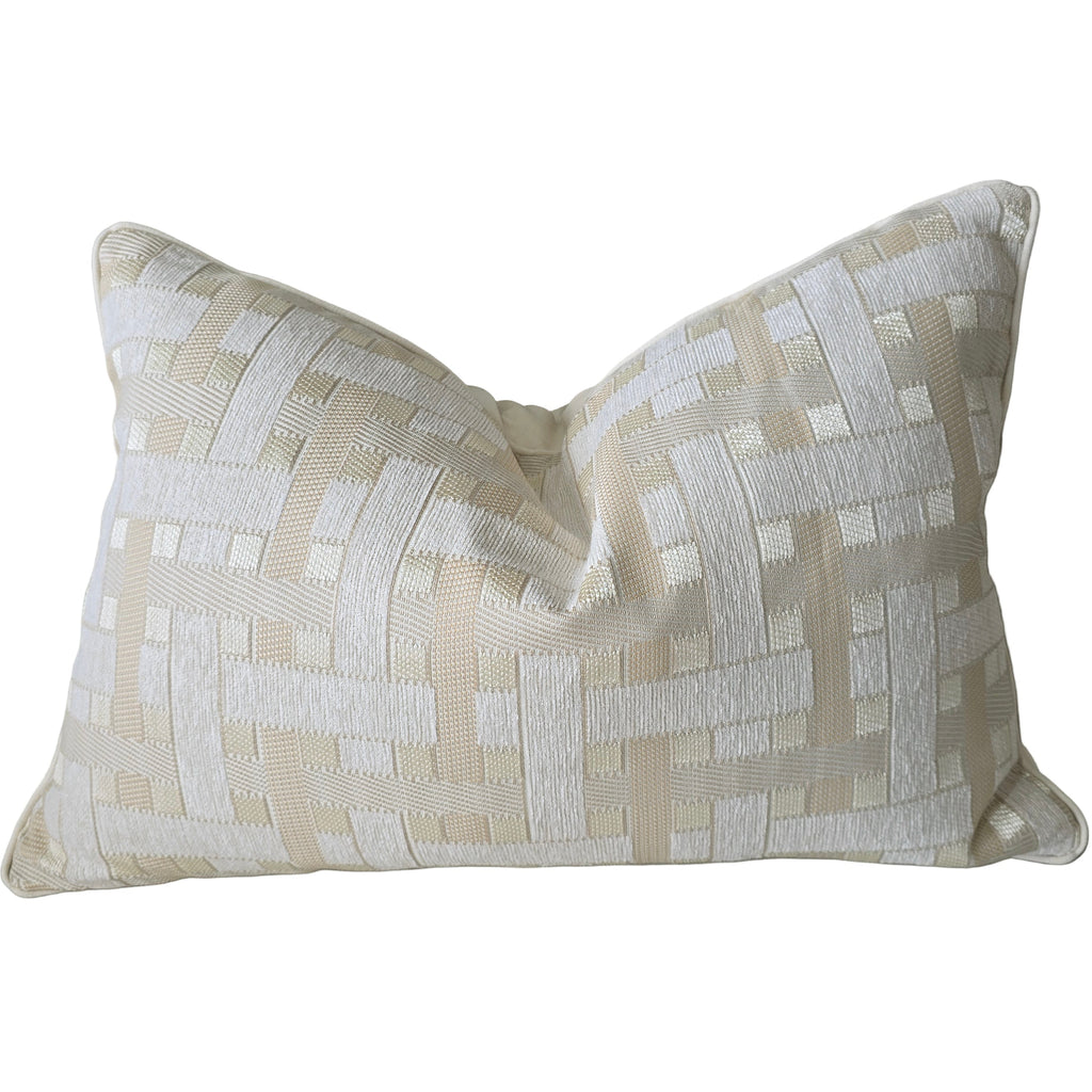 Serene Cushion 40x60cm Lumbar - Geometric Off White | Natural | Beige