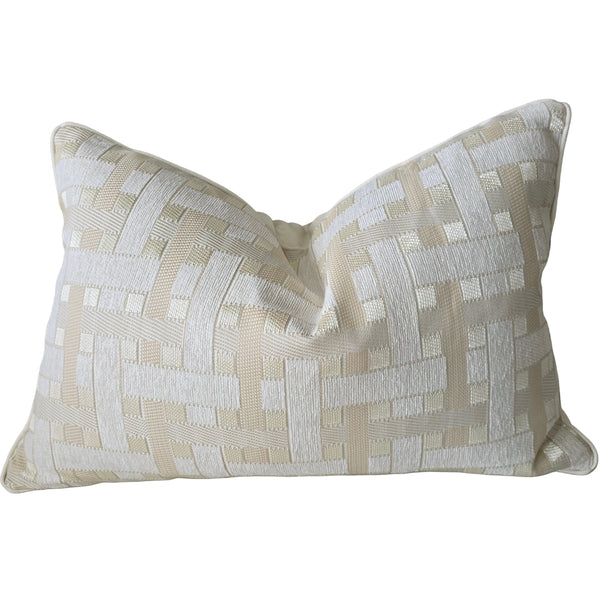 Serene Cushion 40x60cm Lumbar - Geometric Off White | Natural | Beige