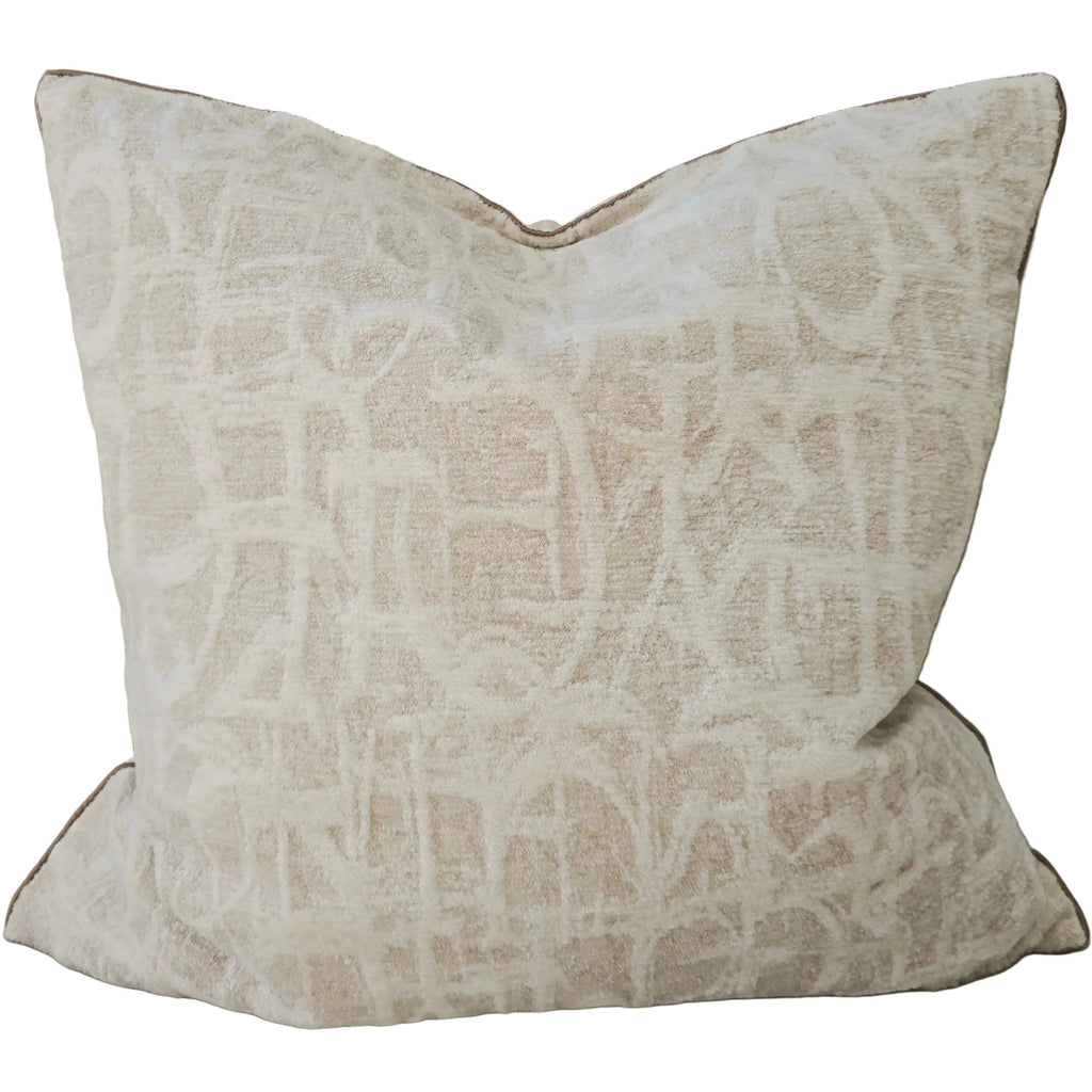 Sophie Cushion 55cm Square - Natural Tan | Cream Abstract