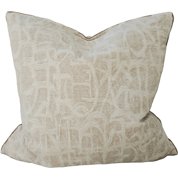 Sophie Cushion 55cm Square - Natural Tan | Cream Abstract