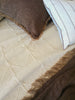 Sahara Linen Cotton Quilted Bed Cover Massive Blanket Coverlet Set 240cm x 260cm +2 Pillowcases - Warm White
