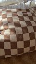 Classic Checkerboard Cushion 55cm Square - Chocolate Brown | Beige