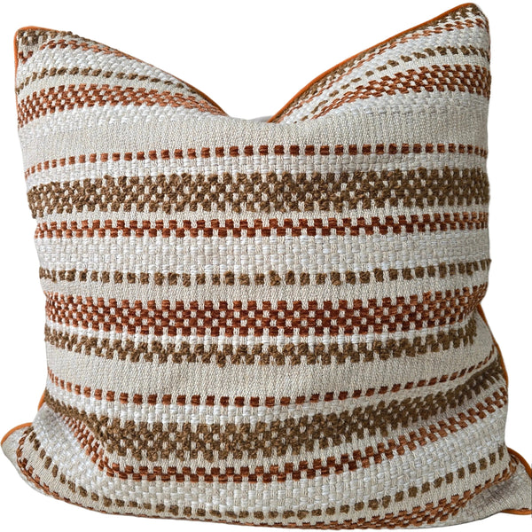 Akira Textured Cushion 55cm Square - Brown | Beige | Warm Rust