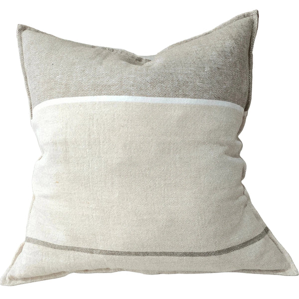 PREORDER END OF JANUARY DROP | LUMERE Yarn-Dyed Linen Cushion 55cm Square - Dried Sage | Natural | Off White