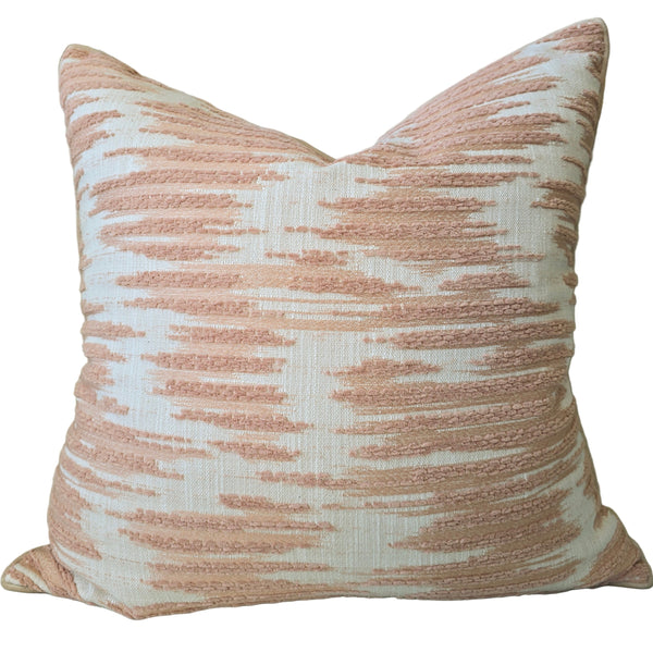 Avery Cushion 55cm Square - Coral Pink | White